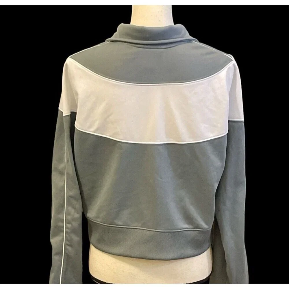 Nike Womens Sportwear Heritage Track Jacket Size L Cool Gray